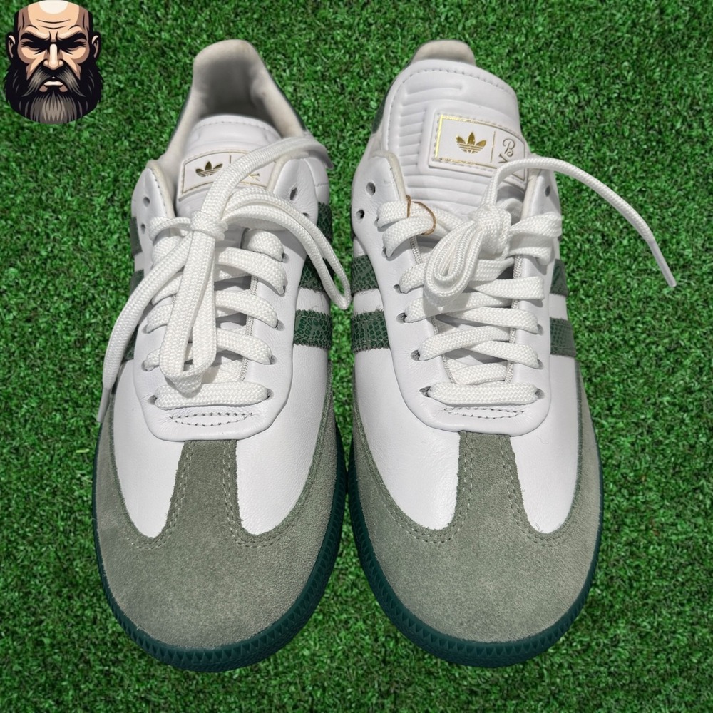 adidas Samba x Barstool Golf Shoes Green White KJ1954 Men's Size 7 - Picture 4 of 7